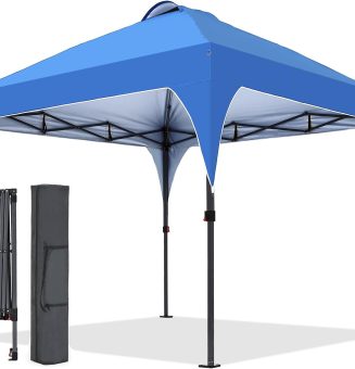 Pop Up Canopy, 8x8 FT Instant Outdoor Canopy Tent with Carrying Bag, 3 Adjustable Heights - Portable for Event, Parties, Camping and More Outdoor Activities